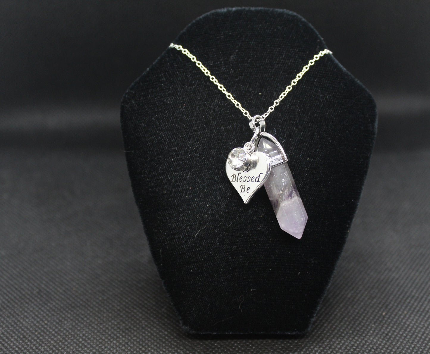 Amethyst Blessed Be Necklace Crystal Witch Witchy Jewelry Witchcraft Wicca Wiccan Pagan Metaphysical
